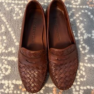 Robert Zur brown flats with braided detail.  Size 8.